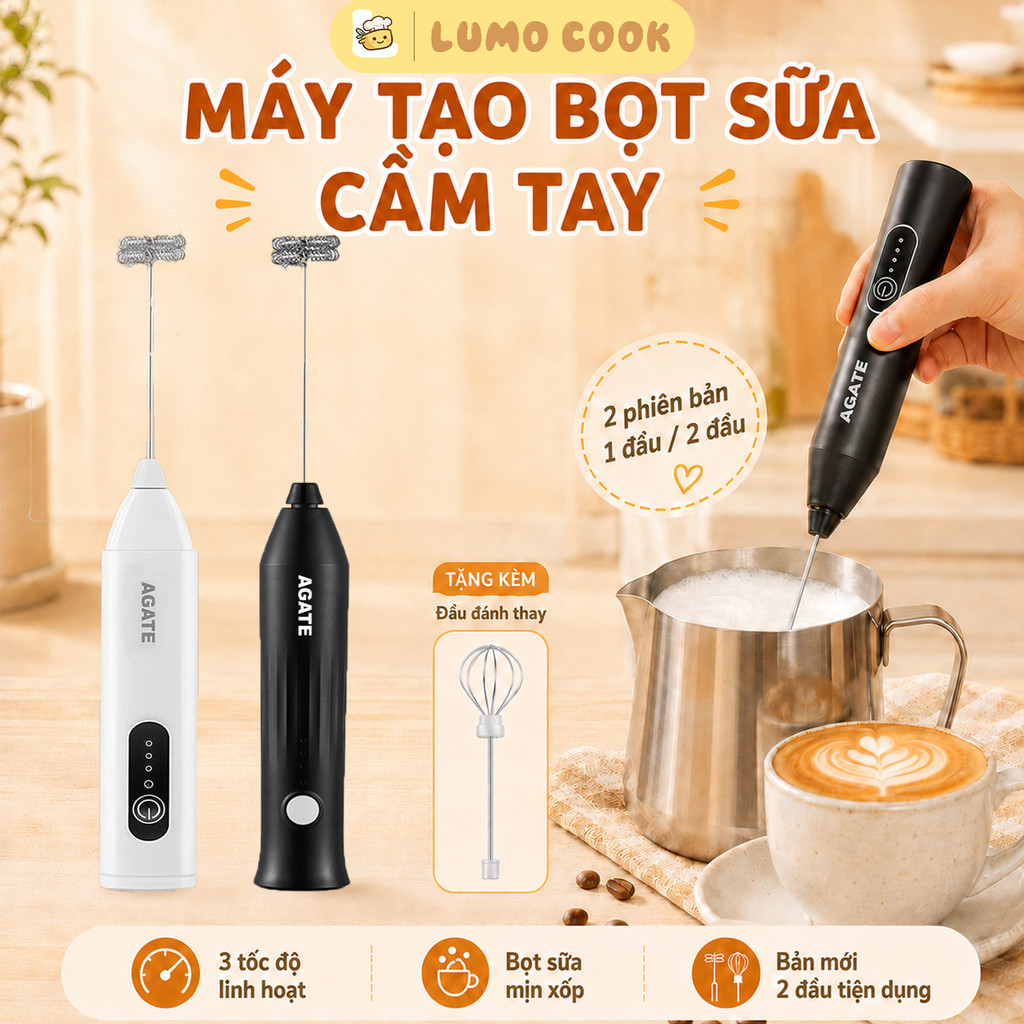 LUMO Máy tạo bọt cà phê cầm tay 3 tốc độ, máy đánh bọt sữa mini cho latte cappuccino, kèm đầu thay thế LUMO Máy tạo bọt cà phê cầm tay 3 tốc độ, máy đánh bọt sữa mini cho latte cappuccino, kèm đầu thay thế