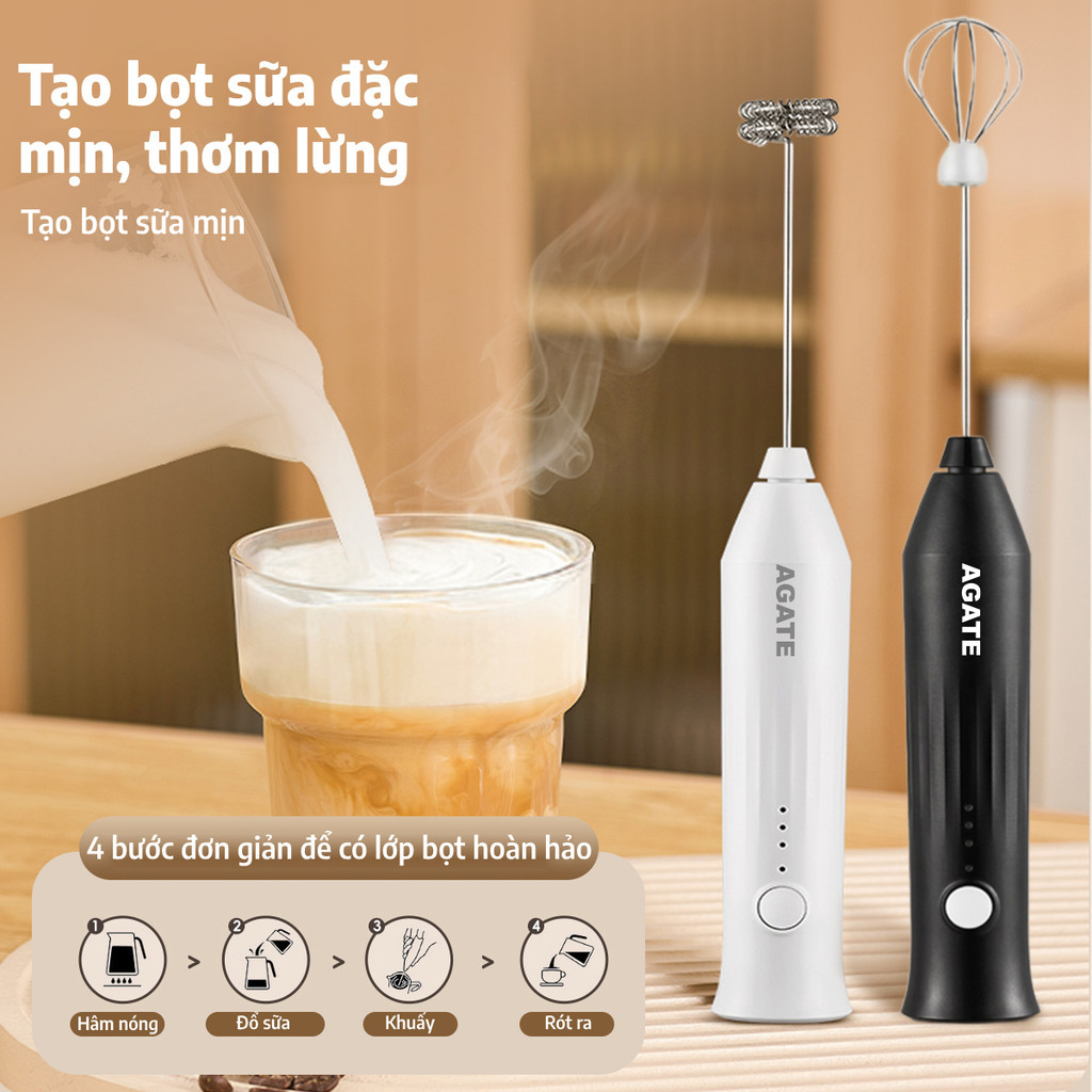 LUMO Máy tạo bọt cà phê cầm tay 3 tốc độ, máy đánh bọt sữa mini cho latte cappuccino, kèm đầu thay thế LUMO Máy tạo bọt cà phê cầm tay 3 tốc độ, máy đánh bọt sữa mini cho latte cappuccino, kèm đầu thay thế