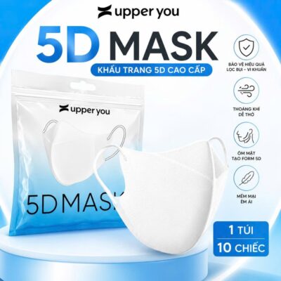 Khẩu Trang 5D Upper You Cao Cấp -  Lọc Khuẩn Hiệu Quả Ôm Khít Thoáng Khí (1 Túi 10 Chiếc) - FM5D
