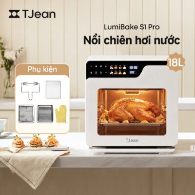 TJean Lò nướng hơi nước  không dầu 18L , cảm ứng màu ,Lò nướng gia dụng đa chức năng(12 tháng)