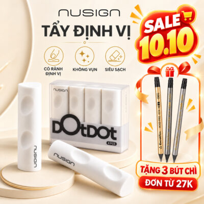 Gôm Tẩy Chì Định Vị Nusign Cao Cấp Ít Vụn Gom Sợi, Tẩy Sạch Không Rách Giấy Cho Học Sinh Sinh Viên Thi Trắc Nghiệm