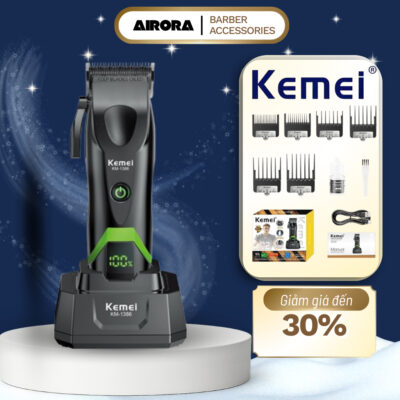 Tông Đơ Cắt Tóc KEMEI KM-1386 | Động Cơ 7500RPM Mạnh Mẽ | Pin Lớn 2000mAh | Có Kèm Đế Sạc