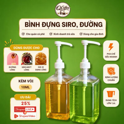 Bình Bơm siro, siro đường loại 1600ml