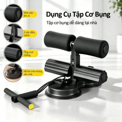 Hỗ trợ gập bụng hút sàn Sit up bar 3 cấp điều chỉnh đệm mút dụng cụ tập cơ bụng gym tại nhà giảm mỡ eo thon cho nữ người