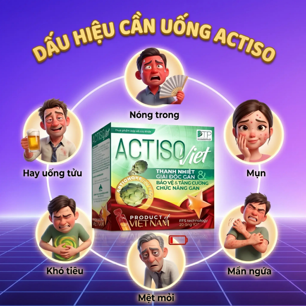 Dung Dịch Uống ACTISO VIET - Thanh Nhiệt Cơ Thể, Mát Gan, Tăng Cường Chức Năng Gan (Hộp 20 Ống) Dung Dịch Uống ACTISO VIET - Thanh Nhiệt Cơ Thể, Mát Gan, Tăng Cường Chức Năng Gan (Hộp 20 Ống)