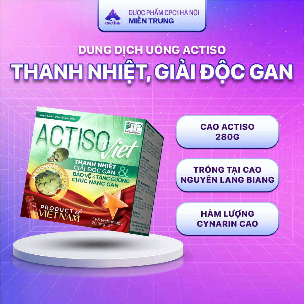 Dung Dịch Uống ACTISO VIET - Thanh Nhiệt Cơ Thể, Mát Gan, Tăng Cường Chức Năng Gan (Hộp 20 Ống) Dung Dịch Uống ACTISO VIET - Thanh Nhiệt Cơ Thể, Mát Gan, Tăng Cường Chức Năng Gan (Hộp 20 Ống)