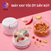 Máy Xay Tỏi Ớt Cầm Tay Mini - Dụng Cụ Băm Tỏi Ớt Kéo Tay 170ml Lưỡi Dao Inox Sắc Bén Xay Nhuyễn