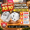 [10.10 - MUA 3 GIẢM 30%] Phích Cắm Chuyển Đổi Deli, Ổ Cắm Chuyển Đổi Từ 3 Chấu Sang 2 Chấu Chuyển Đổi Đầu Sạc Cho Laptop