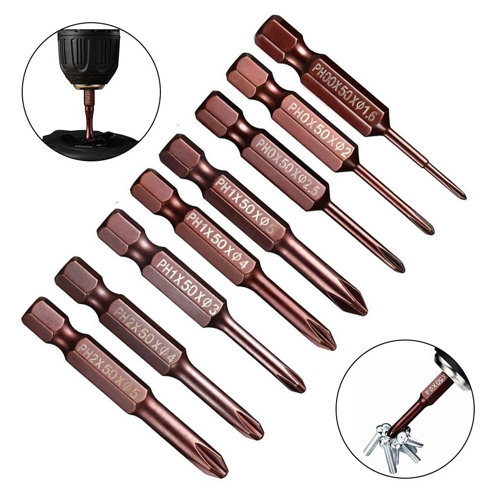 Mũi tuốc nơ vít lục giác 50mm 1 / 4 inch Máy khoan điện PH00 PH0 PH1 PH2 Mũi tuốc nơ vít lục giác 50mm 1 / 4 inch Máy khoan điện PH00 PH0 PH1 PH2