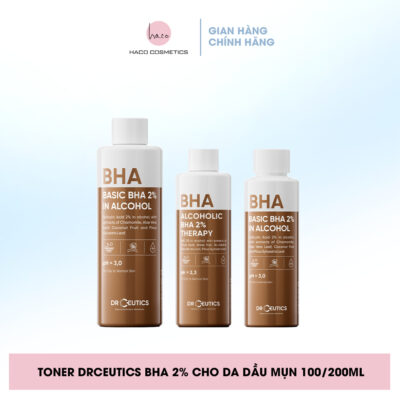 Toner DrCeutics BHA 2% Làm Sạch Và Cân Bằng Da Cho Da Dầu Mụn 100ml/200ml