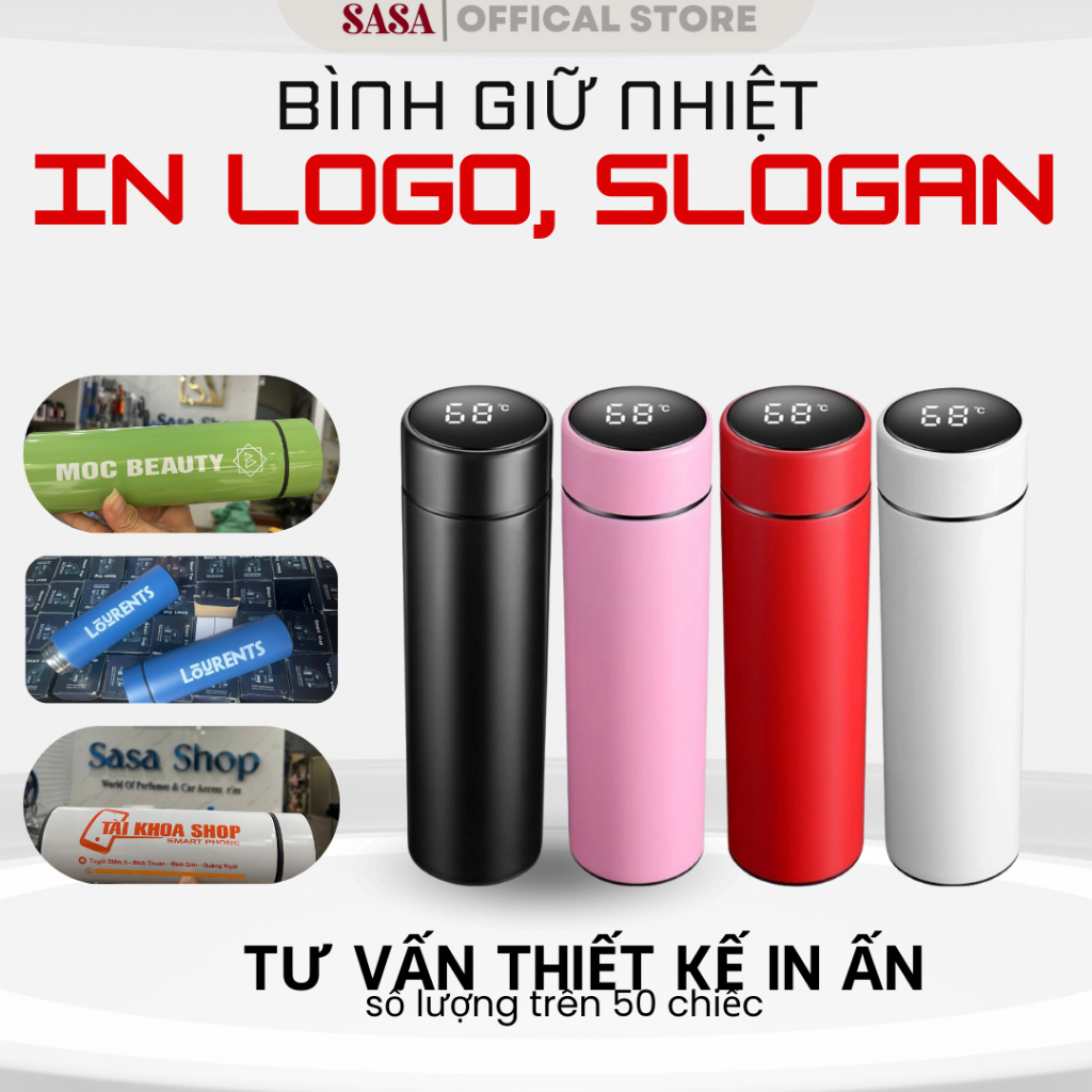 Bình Giữ Nhiệt Hiển Thị Nhiệt Độ 500ml- IN LOGO THEO YÊU CẦU Bình Giữ Nhiệt Hiển Thị Nhiệt Độ 500ml- IN LOGO THEO YÊU CẦU