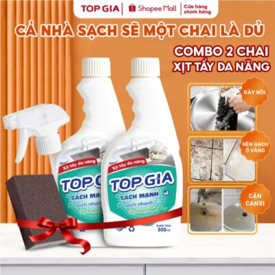 Combo 2 Chai Xịt Tẩy Rửa Đa Năng TopGia Làm Sạch Nhanh Bề Mặt Đáy Nồi, Mặt Bếp, Rỉ Sét Inox Chai 500ml F1344