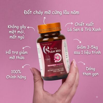 Viên uống giảm cân chính hãng an toàn hiệu quả - Giảm mỡ - Giảm mỡ Bụng - Giảm cân toàn thân - Tặng Miếng Dán Tan Mỡ