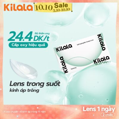 Kính áp tròng Kilala không màu RainDrop Lens 1 ngày DIA 14.2mm có độ (0.5-8) 2  chiếc