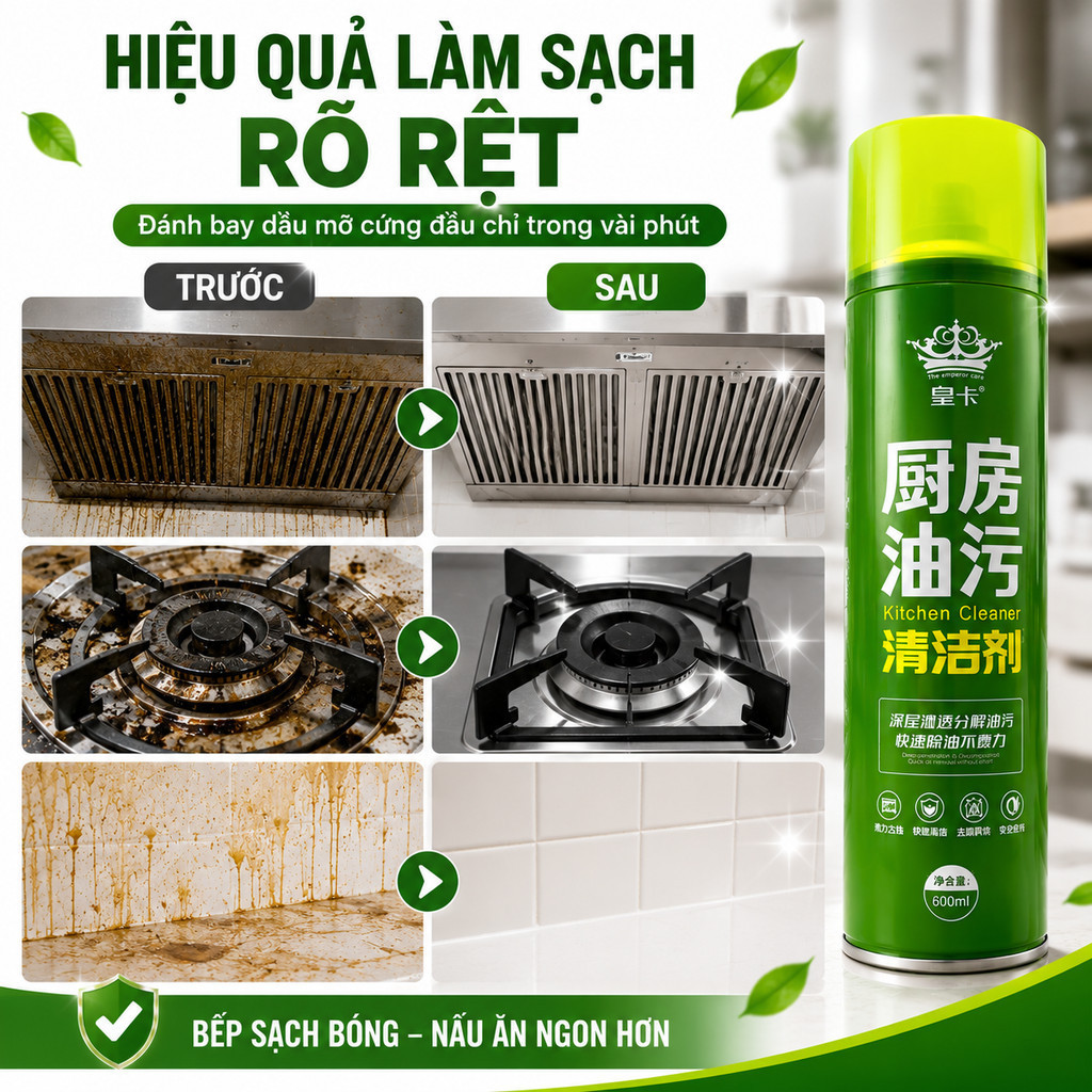 Xịt Tẩy Dầu Mỡ Nhà Bếp 600ml Bọt Đậm Đặc Đánh Bay Dầu Mỡ Cứng Đầu Khử Mùi Hiệu Quả Xịt Tẩy Dầu Mỡ Nhà Bếp 600ml Bọt Đậm Đặc Đánh Bay Dầu Mỡ Cứng Đầu Khử Mùi Hiệu Quả