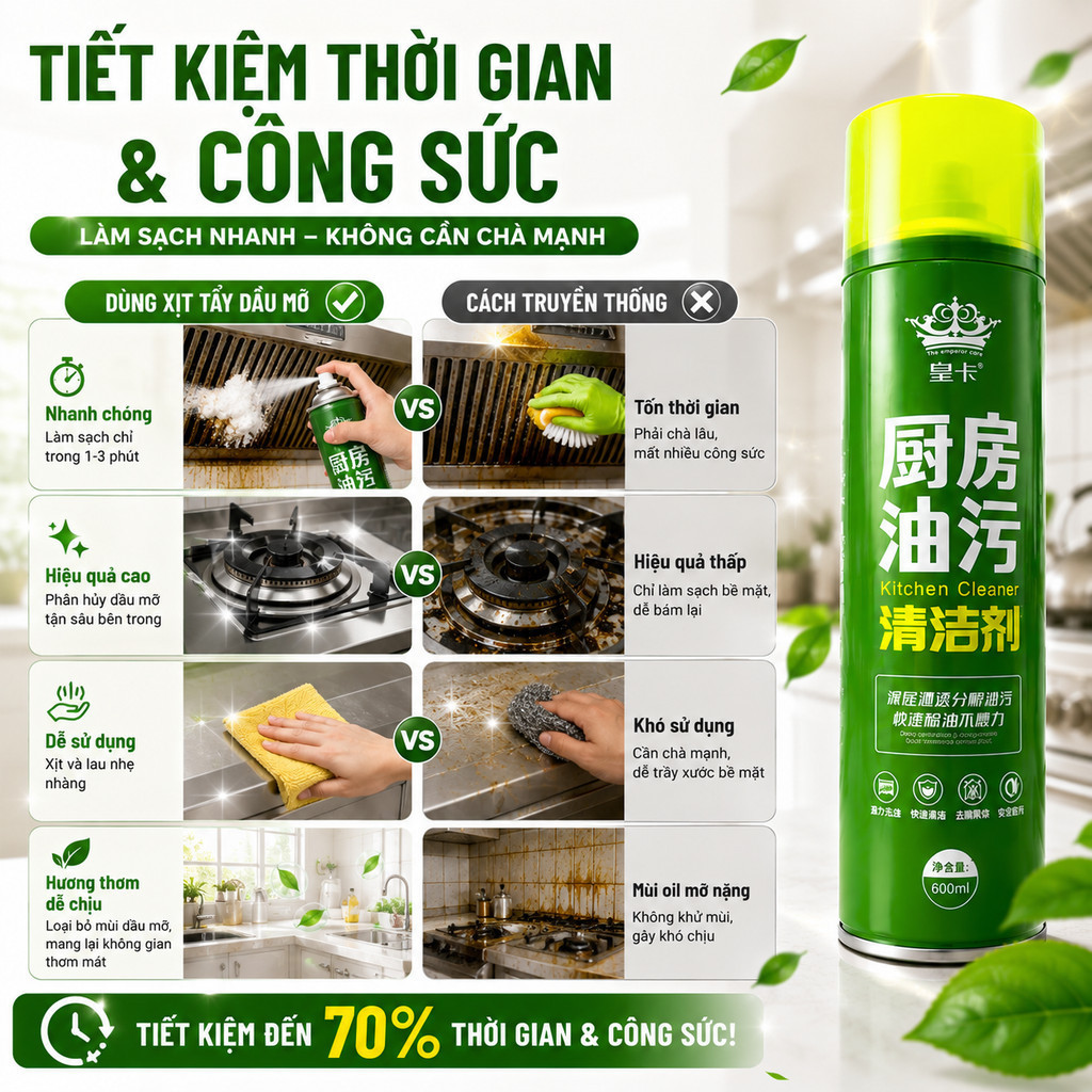 Xịt Tẩy Dầu Mỡ Nhà Bếp 600ml Bọt Đậm Đặc Đánh Bay Dầu Mỡ Cứng Đầu Khử Mùi Hiệu Quả Xịt Tẩy Dầu Mỡ Nhà Bếp 600ml Bọt Đậm Đặc Đánh Bay Dầu Mỡ Cứng Đầu Khử Mùi Hiệu Quả