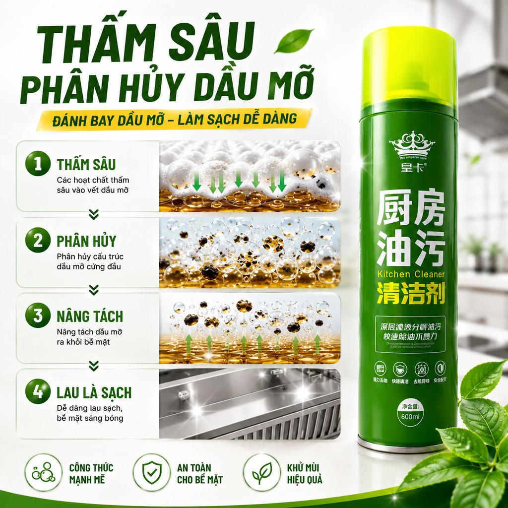 Xịt Tẩy Dầu Mỡ Nhà Bếp 600ml Bọt Đậm Đặc Đánh Bay Dầu Mỡ Cứng Đầu Khử Mùi Hiệu Quả Xịt Tẩy Dầu Mỡ Nhà Bếp 600ml Bọt Đậm Đặc Đánh Bay Dầu Mỡ Cứng Đầu Khử Mùi Hiệu Quả