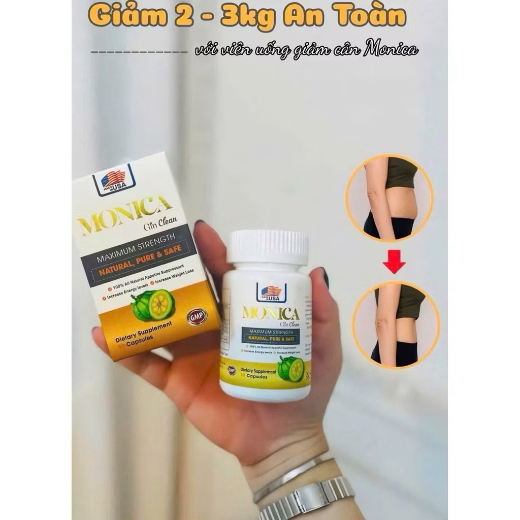 Đốt Mỡ Siết Cơ Gin Clean, Viên Uống Giảm Cân Monica Gin 30 Viên Mỹ Đốt Mỡ Siết Cơ Gin Clean, Viên Uống Giảm Cân Monica Gin 30 Viên Mỹ