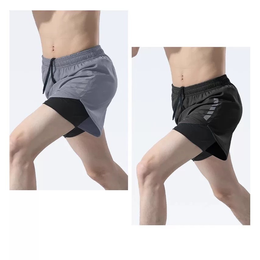 Quần đùi thể thao lưới khô nhanh unisex, đa năng Có túi 2 lớp tiện lợi cho tập luyện, đạp xe và bơi lội Quần đùi thể thao lưới khô nhanh unisex, đa năng Có túi 2 lớp tiện lợi cho tập luyện, đạp xe và bơi lội
