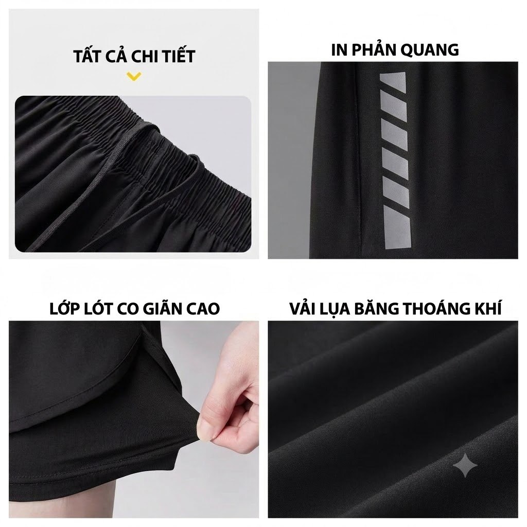 Quần đùi thể thao lưới khô nhanh unisex, đa năng Có túi 2 lớp tiện lợi cho tập luyện, đạp xe và bơi lội Quần đùi thể thao lưới khô nhanh unisex, đa năng Có túi 2 lớp tiện lợi cho tập luyện, đạp xe và bơi lội