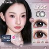 (I-SHA) Kính áp tròng (lens) double highlight tạo chiều sâu 3-6 tháng LN25 Carbon Black / Deep Choco - Vi Feerie Lens
