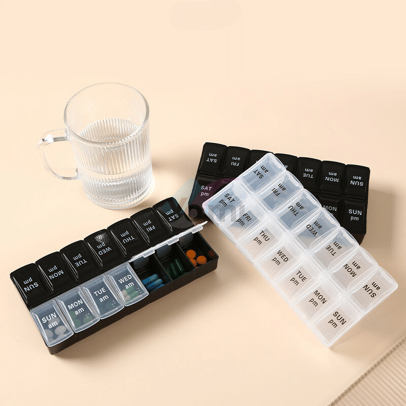 Hộp Đựng Thuốc Chia 14 Ngăn Có Nắp Chống Ẩm 7 Ngày Trong Tuần Tiện Dụng Mang Đi Du Lịch Hộp Đựng Thuốc Chia 14 Ngăn Có Nắp Chống Ẩm 7 Ngày Trong Tuần Tiện Dụng Mang Đi Du Lịch