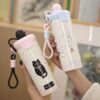 Bình Giữ Nhiệt 600ML Hoạ Tiết Mèo Con Dễ Thương Tặng Móc Khóa Trang Trí