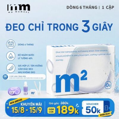 【1 CẶP LENS TRONG SUỐT 6 THÁNG】Lens cận trong suốt MM - Độ ngậm nước 40%, mỏng nhẹ, êm mắt đến 12 giờ đồng hồ