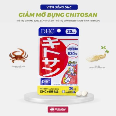 Giảm mỡ bụng Chitosan DHC gói 60 viên Nhật Bản giúp thon gọn dáng, hỗ trợ da mịn