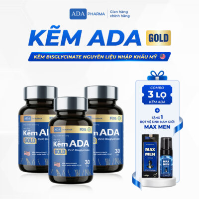 Kẽm ADA Gold - ứng dụng công nghệ ChelamaxBisglycinate với nguyên liệu từ Mỹ thêm Magie & Vitamin B.
