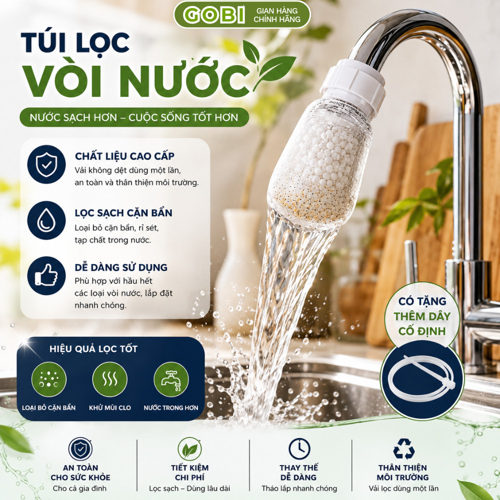 Combo 100 Túi lọc vòi nước đa năng, Túi lọc vòi nước đa năng giúp giữ cặn bấn trong nước sinh hoạt Combo 100 Túi lọc vòi nước đa năng, Túi lọc vòi nước đa năng giúp giữ cặn bấn trong nước sinh hoạt
