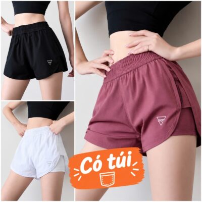Quần tập nữ Thể Thao -Gym- YoGa hai lớp co giãn có size 38-78kg (có túi)
