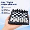 Bộ Cờ Vua Nam Châm Mini 13x13cm Trắng Đen, Bàn Cờ Gấp Gọn Kiêm Hộp Đựng 32 Quân Tiện Mang Theo